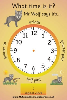 TIME (ANALOGUE & DIGITAL CLOCK) POSTER BOARD