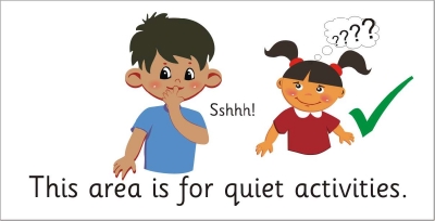 AREA SIGN - THIS AREA IS FOR QUIET ACTIVITIES