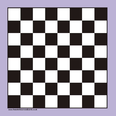 LARGE OUTSIDE CHEQUERED GAME BOARD WITH DRAUGHTS