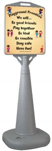 FREESTANDING WATER-BASED CONE SIGN - PLAYGROUND PROMISES