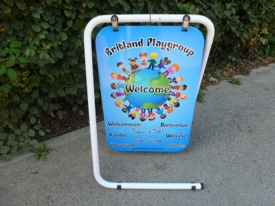 FREESTANDING FOLDING PERSONALISED WELCOME BOARD SWING SIGN