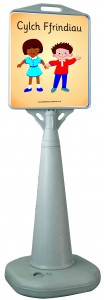 FREESTANDING WATER-BASED CONE SIGN Cylch Ffrindiau