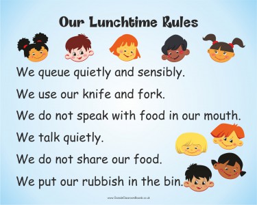 OUR LUNCHTIME RULES 2