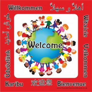DISABILTY/ MULTICULTURAL WELCOME BOARD - GLOBE (TO COMPLEMENT DIRECTIONAL SIGNAGE)