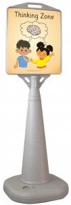FREESTANDING WATER-BASED CONE SIGN - THINKING ZONE
