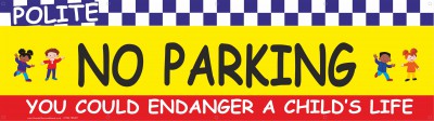 2m Yellow No Parking Banner with eylets