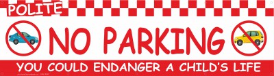 2m Red No Parking Banner with eylets