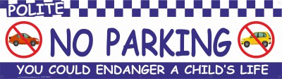 2m Blue No Parking Banner with eylets