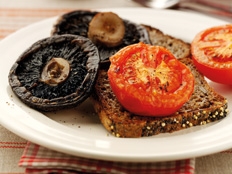 Tomato and mushrooms on wholemeal toast