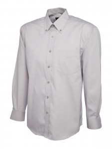 Mens Oxford Full Sleeve Shirt Silver/grey