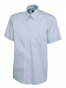 Mens Oxford Short Sleeve Shirt Light Blue