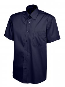 Mens Oxford Short Sleeve Shirt Navy