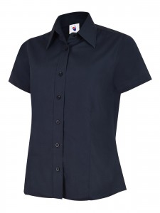Ladies Poplin Half Sleeve Shirt Navy