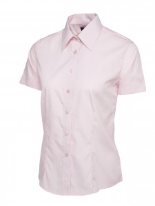 Ladies Poplin Half Sleeve Shirt Pink
