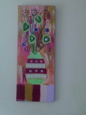 Art Deco vase with embroidered flowers