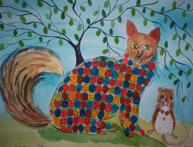 Patchwork Cat and little mouse