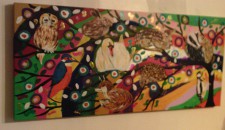 Colourful Sparkly Tree of Life with Animals and birds