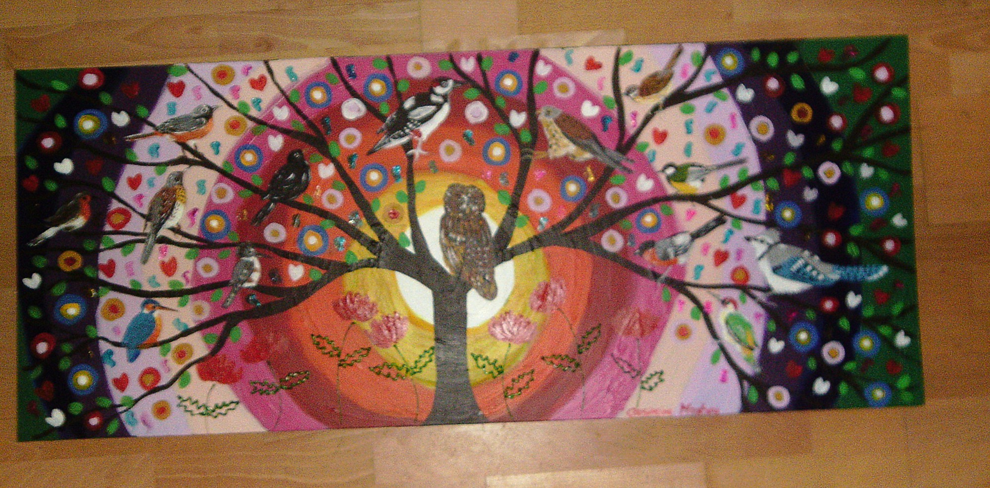 The Colourful Rainbow tree of Life with Birds