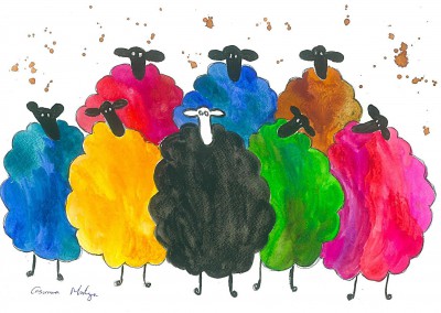 Quirky Colourful Sheep, It's cool to be Different!