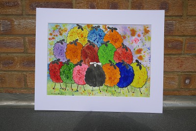 Colourful Sheep Watercolour