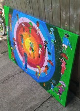 Colourful umbrella painting