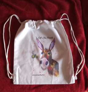 Silly Donkey and Bee Drawstring bags