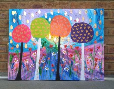 Lollipop Trees among Hearts and Flowers