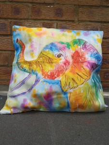 Colourful Elephant cushion cover