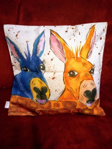 Colourful Donkeys cushion cover