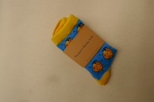 Quirky Blue and Yellow Sheep Socks, Size 4 - 8