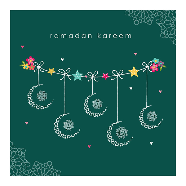 Ramadan Kareem - Hello Eid - Green Crescent Bunting