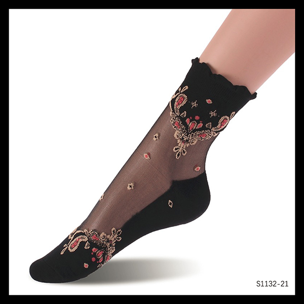Women Crystal Lace Socks (S1132-21)