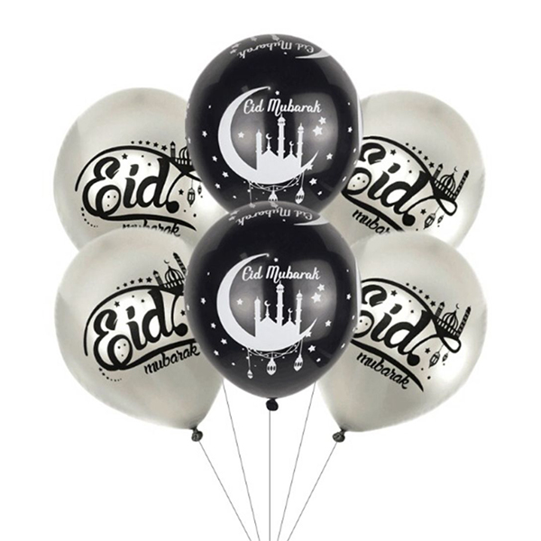 Eid Mubarak Baloons (Black & Silver)