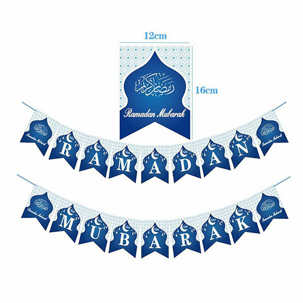 Ramadan Mubarak Bunting - Blue