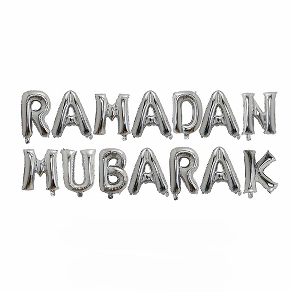 Ramadan Mubarak Foil Letters - Silver
