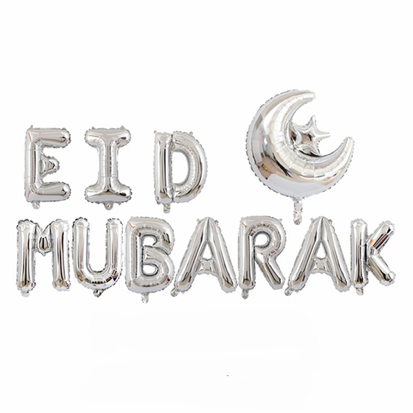 Eid Mubarak Foil Letters - Silver