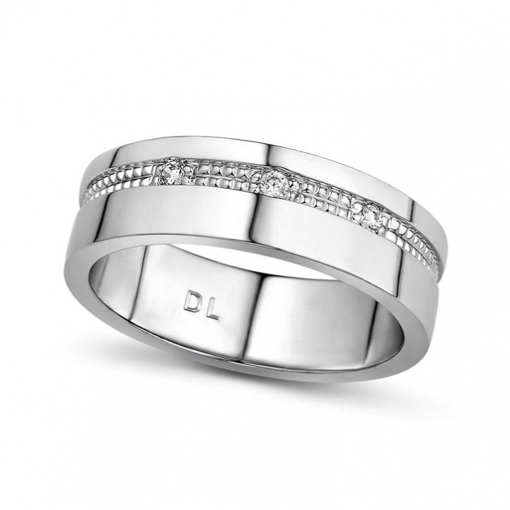 Dione Men's 18ct White Gold Diamond Set  Wedding Ring