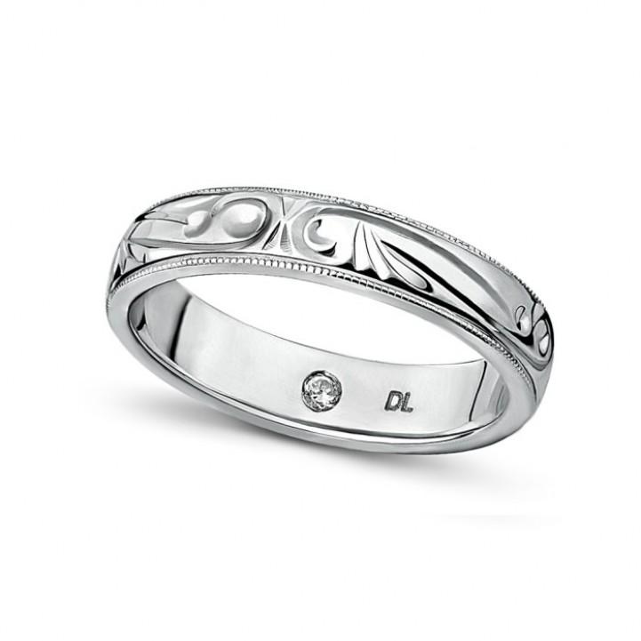 Bloomsbury Platinum Scrolled Wedding Ring