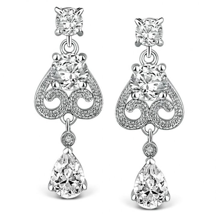 Amore Diamond & CZ Heart Earrings