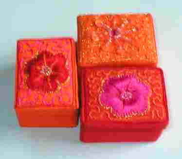 decorative gift boxes, fabric jewellery boxes