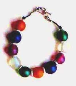 frosted glass bracelet, chunky bead bracelet