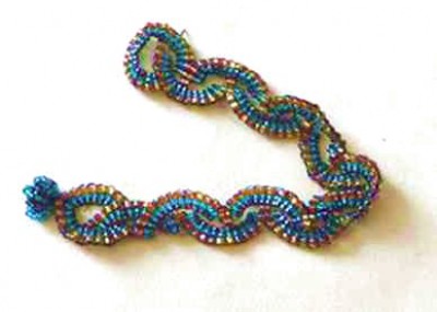 beaded loop bracelet, handmade bead bracelet