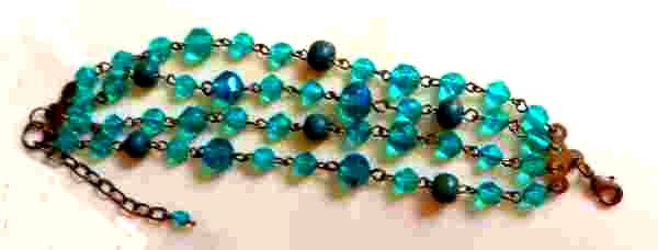 multi strand faceted glass bead bracelet, fair trade bracelet