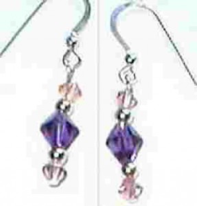 purple crystal earrings