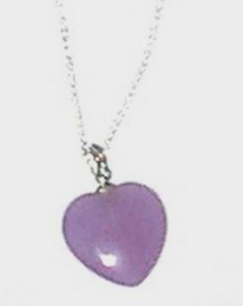 quartz heart pendant on sterling silver chain, quartz gem pendant