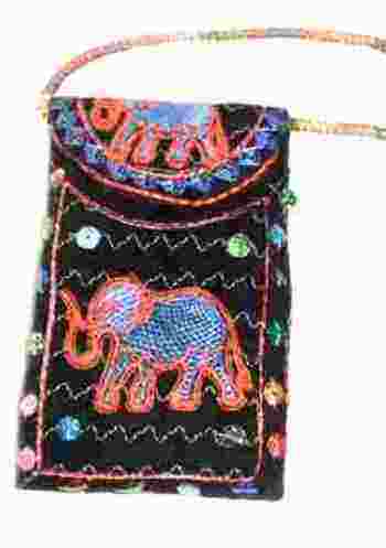 embroidered elephant mobile case, thailand