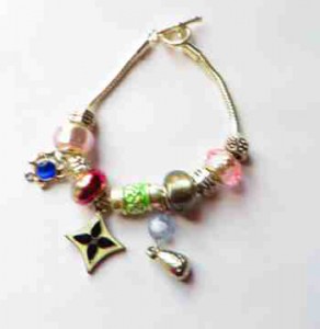 Pink pandora charm bracxelet