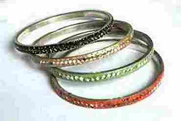 Colourful mirrorwork bangles, fair trade thin bangles