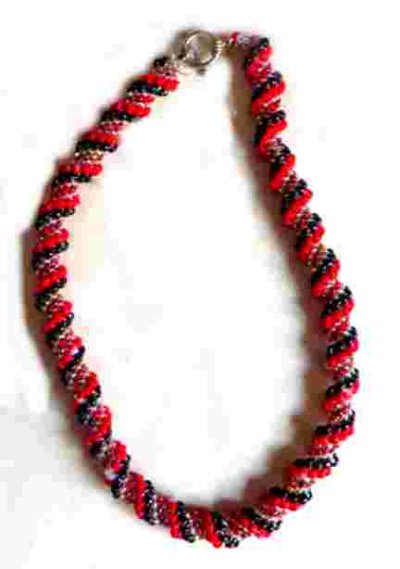 red spiral necklace