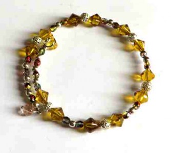 orange crystal bracelet, swarovski crystal bracelet